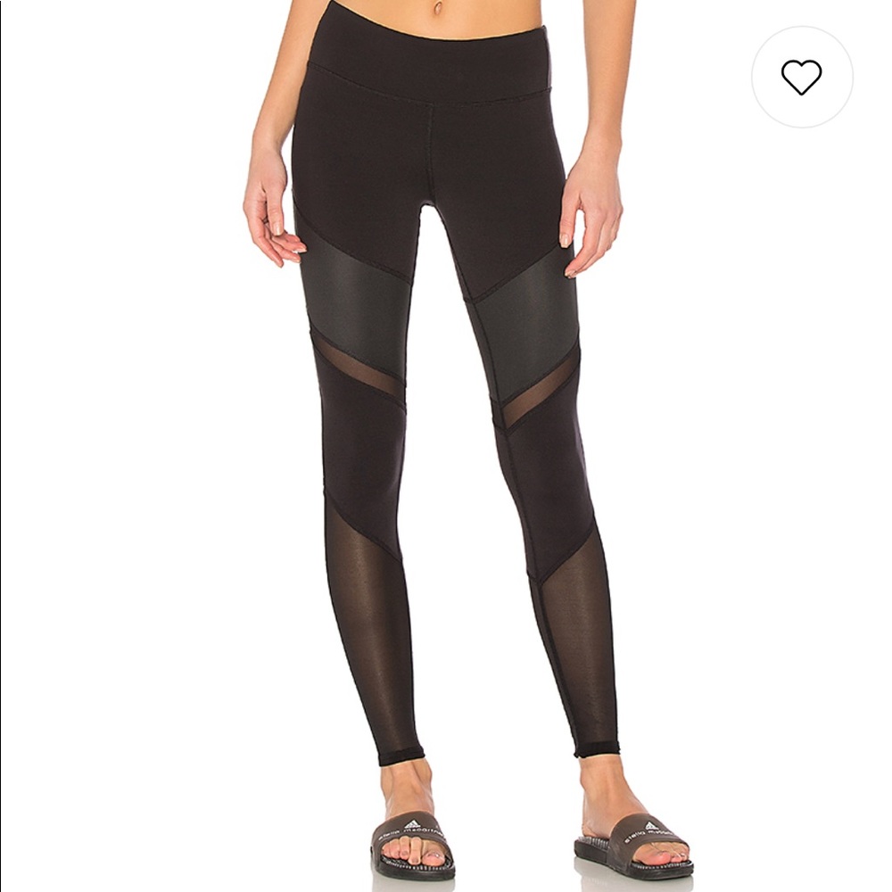 Alo Yoga Shiela black mesh/ glossy legging xxs